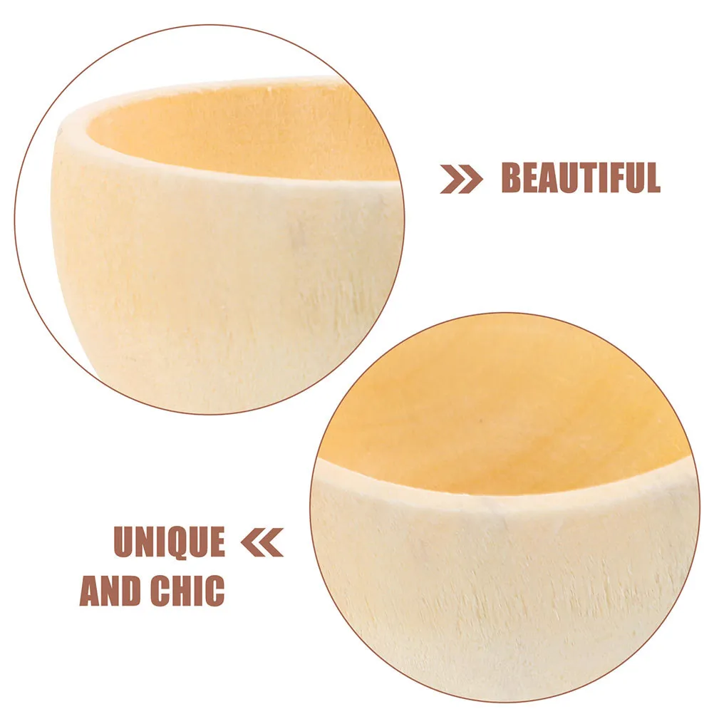 8Pcs Natural Unpainted Wooden Bowls for Kids DIY Crafting, Home Decor, Fruit Snacks & Handmade Projects