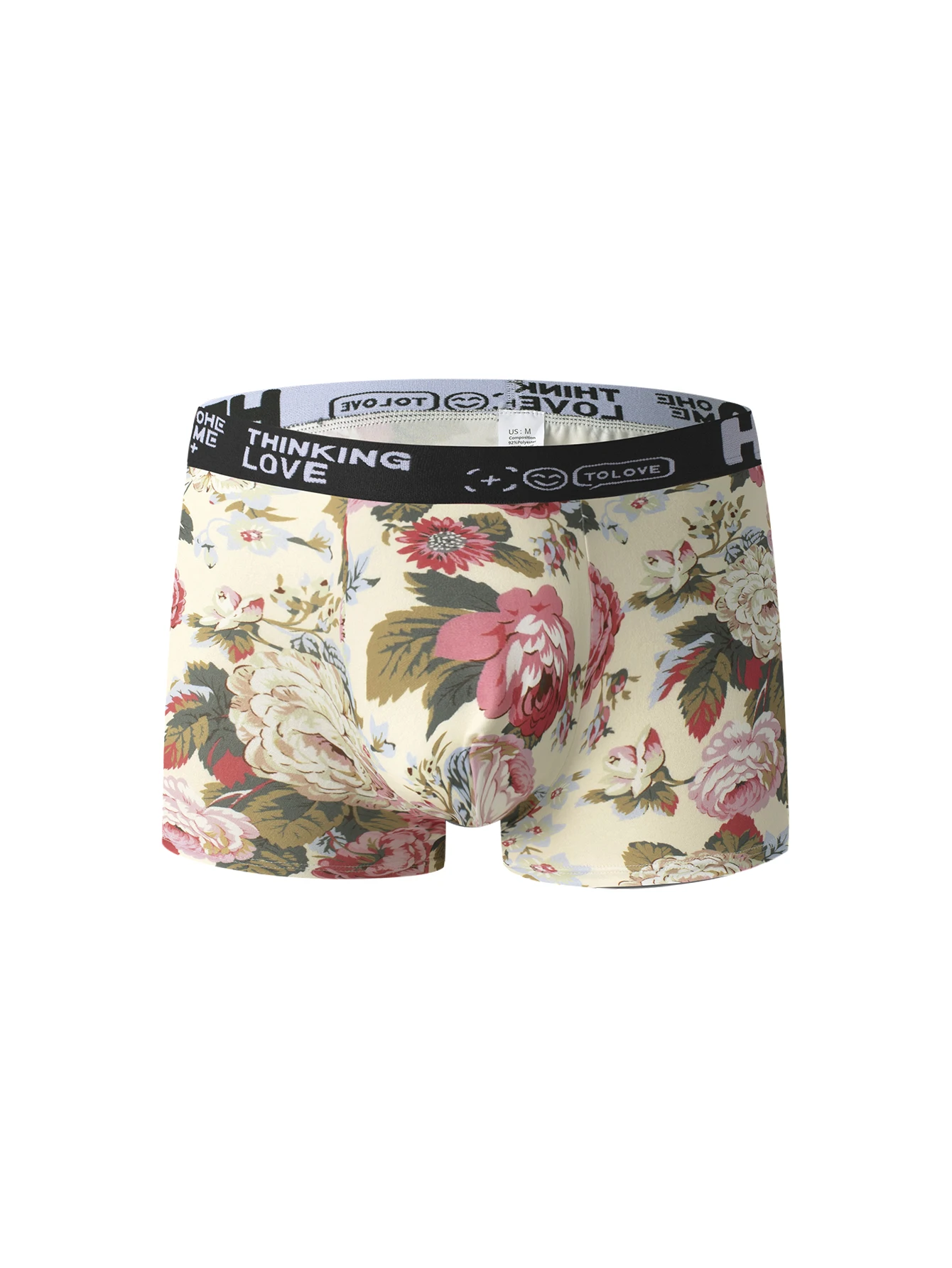 

1 pair of men's floral print briefs trendy pattern bloom charm comfortable comfortable boxer briefs