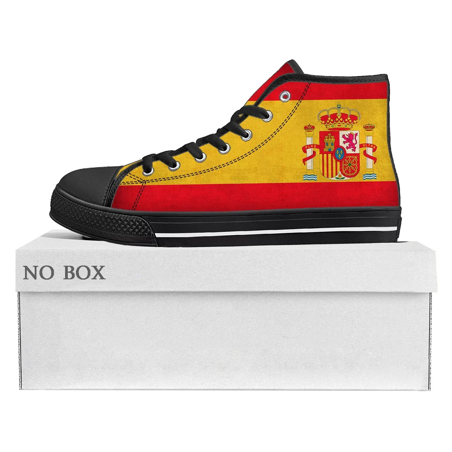 Spanish Flag High Top High Quality Sneakers Mens Womens Teenager Canvas Sneaker Spain Casual Couple Shoes Custom Shoe