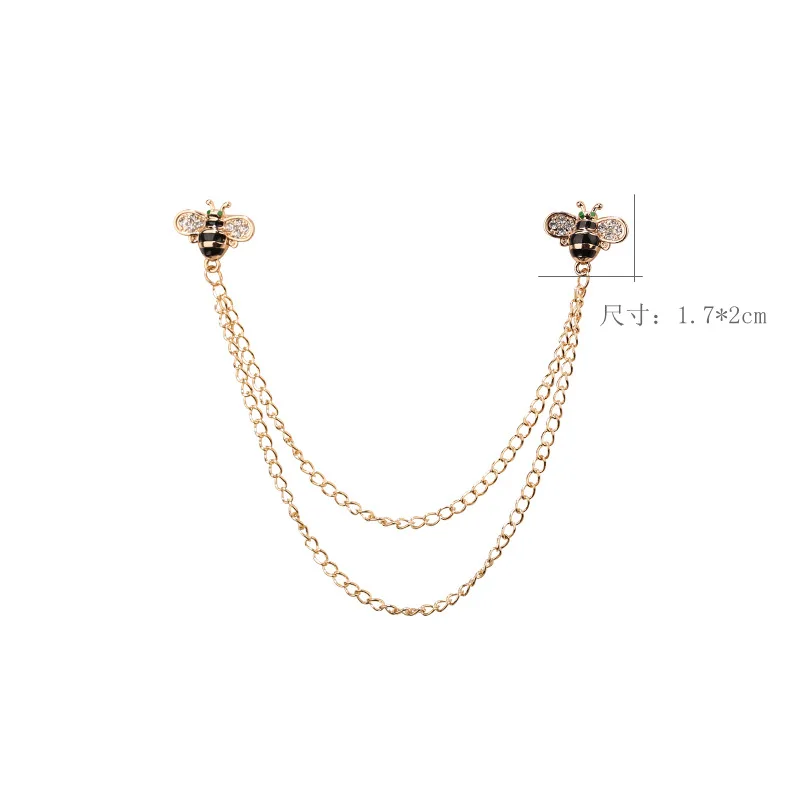 Neue Kristall Strass Kreuz Broschen Perle Krone Quaste Kette Kragen Pins Anzug Hemd Abzeichen Hochzeit Schmuck Zubehör – Detail 2