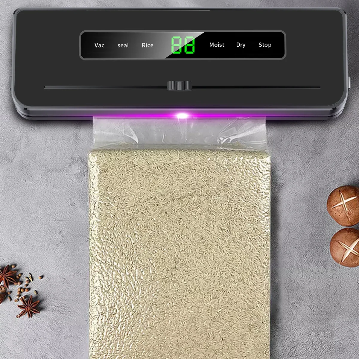 Electric Vacuum Sealer Dry/Wet Food Sealed Packaging Machine Packaging Machine Kitchen Home Food Storage Seal Smart Touch Key