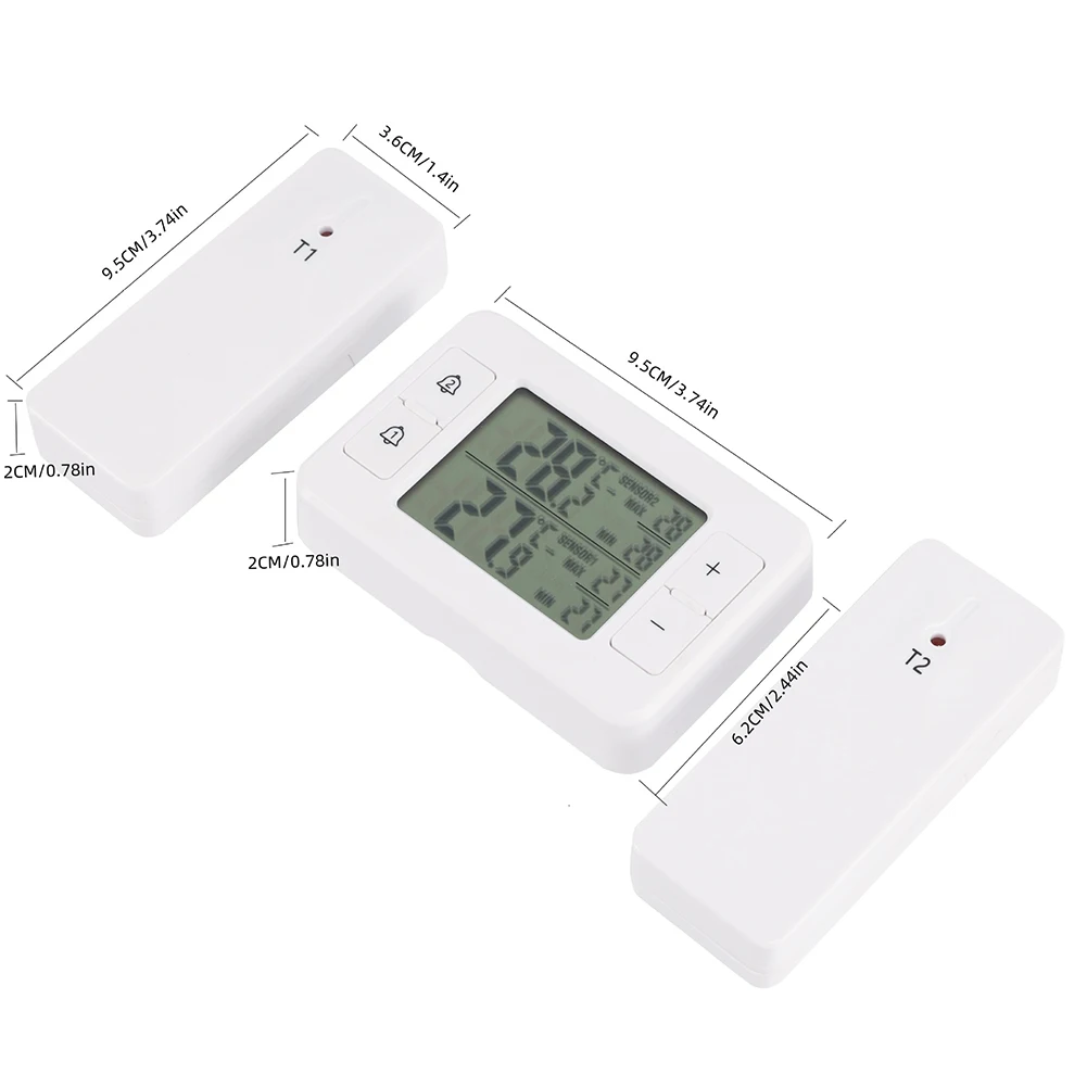 Monitor suhu Digital, alat Monitor suhu nirkabel RV dioperasikan baterai bahan ABS termometer dalam ruangan luar ruangan