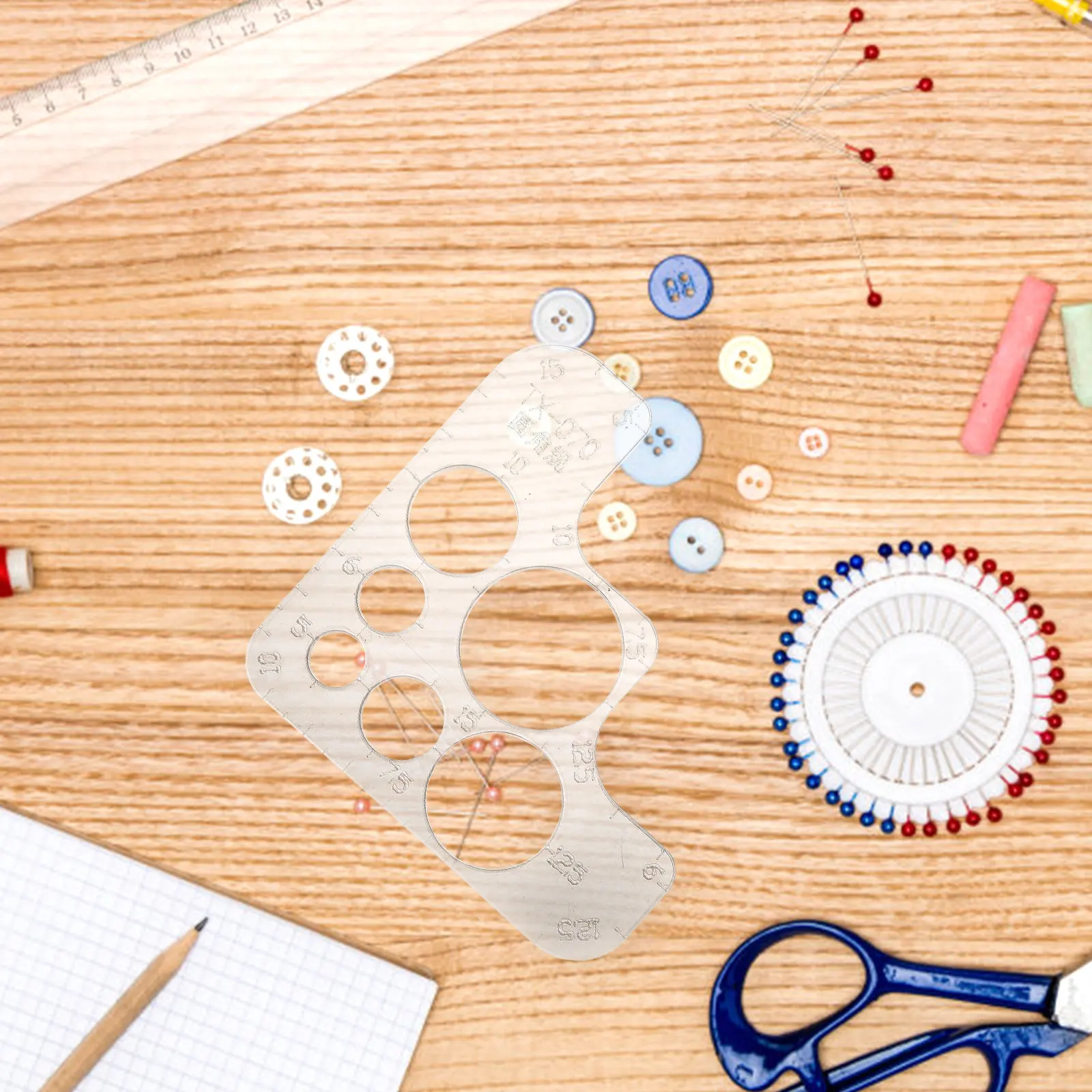 Cutting Ruler Acrylic Circle Template Round Corner Stencil for DIY Crafters Precision Stitching Positioning and Hole