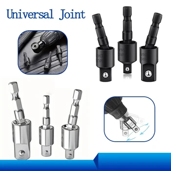 3 ชิ้น 360 °   เจาะ ไขควงลมแขนอะแดปเตอร์สากลก้านหกเหลี่ยมเปิ...