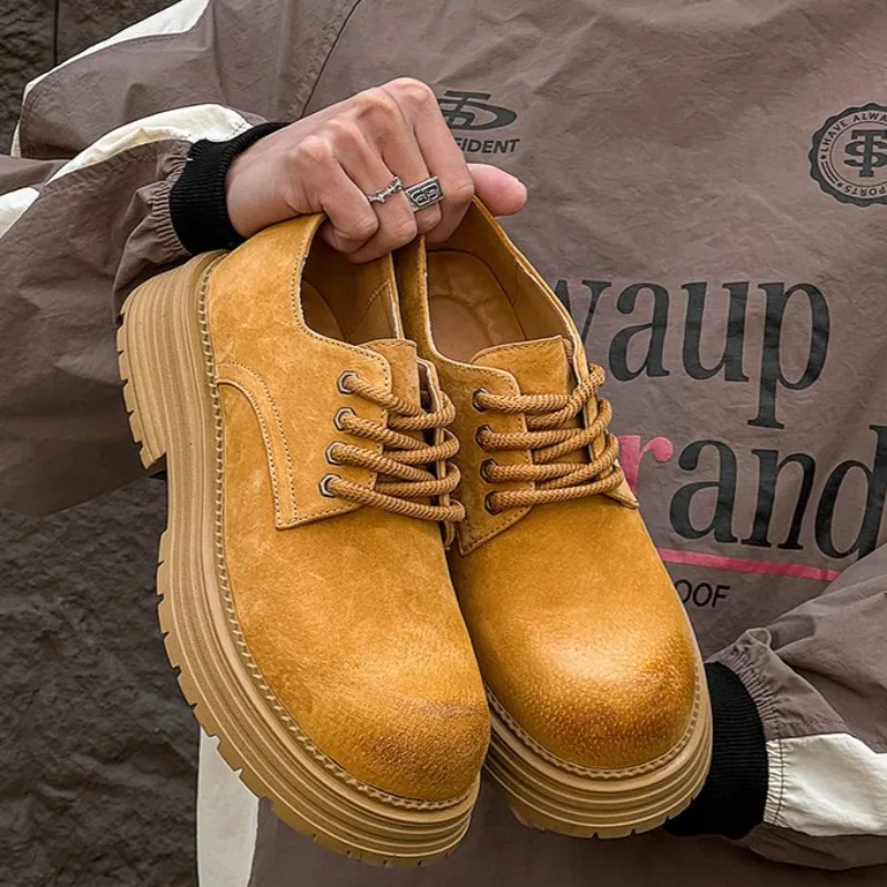 Fashion Couple Shoes Classic Big-headed Derby Shoe High Quality Leather Casual Shoes Couple Low-top Leather Shoe Men Women Shoes