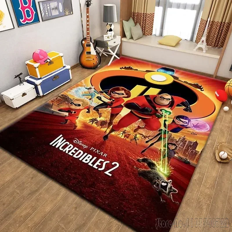 The Incredibles Cartoon Anti-slip Area Rug Carpets 80x120cm Decor for Bathroom Kids Floor Mat Living Room Children's Bedroom