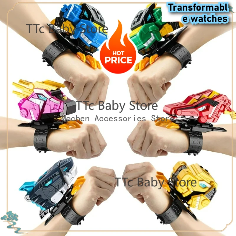 2025 New Genuine Mini Secret Service Watch Deformation Robot Toy  Mecha Robot Ruper Dinosaur Power Suit Action Figures Kids Gift