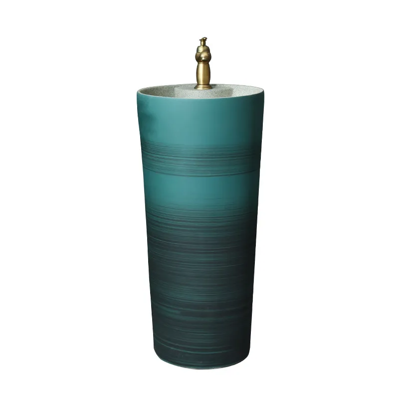 

Ceramic art column basin, floor-to-ceiling integrated washbasin, bathroom washbasin