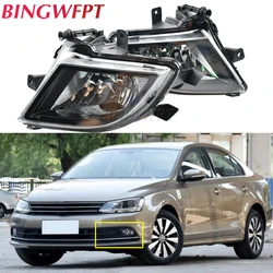 1pair Car-styling Front Fog Lights Fog Lamp + Fog Lamp Grille +Wire +Bulbs For VW Jetta 6 A6 MK6 2015 2016 2017 2018