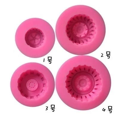 4PCS/Set Silicone Cake Mold Tires Wheel Pattern DIY Bakeware Fondant Muffin Chocolate Moulds Cupcake Molds Cake Tools Baking
