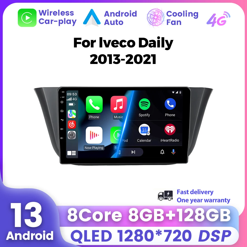 

8 Core Android 13 Multi UI Optional Head Unit for Iveco Daily 2013 - 2021 QLED Screen Car Multimedia Player Navi GPS Bt WIFI DSP