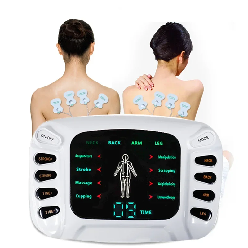 

EMS Electric Pulse Massager Tens Muscle Stimulator 16Pads Digital Therapy Machine Meridian Massager Pain Relief Body Relax Tool
