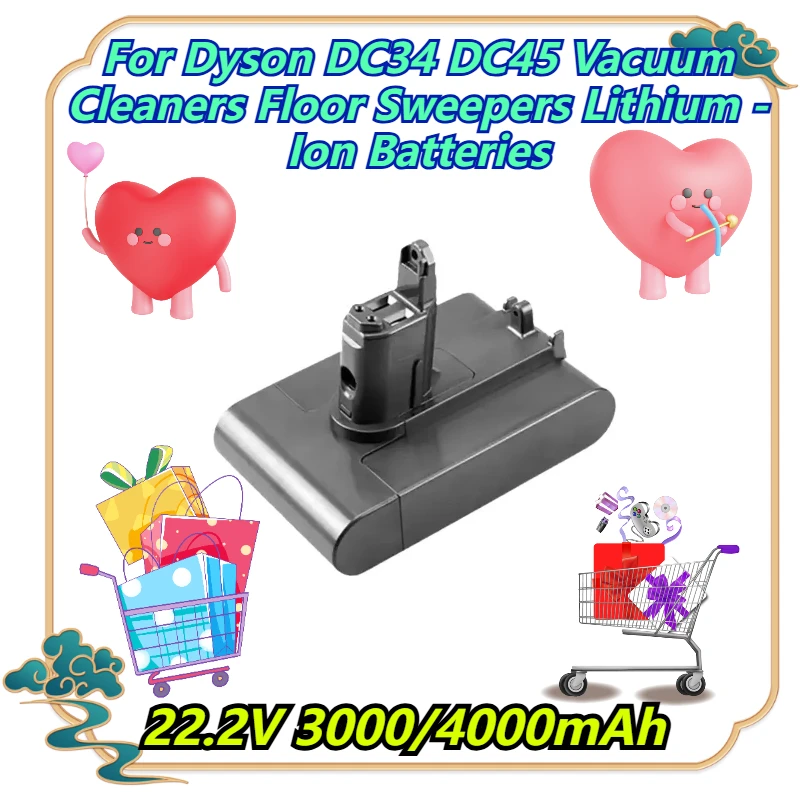 

22.2V 3000/4000mAh For Dyson DC34 DC45 Vacuum Cleaners Floor Sweepers Lithium - Ion Batteries