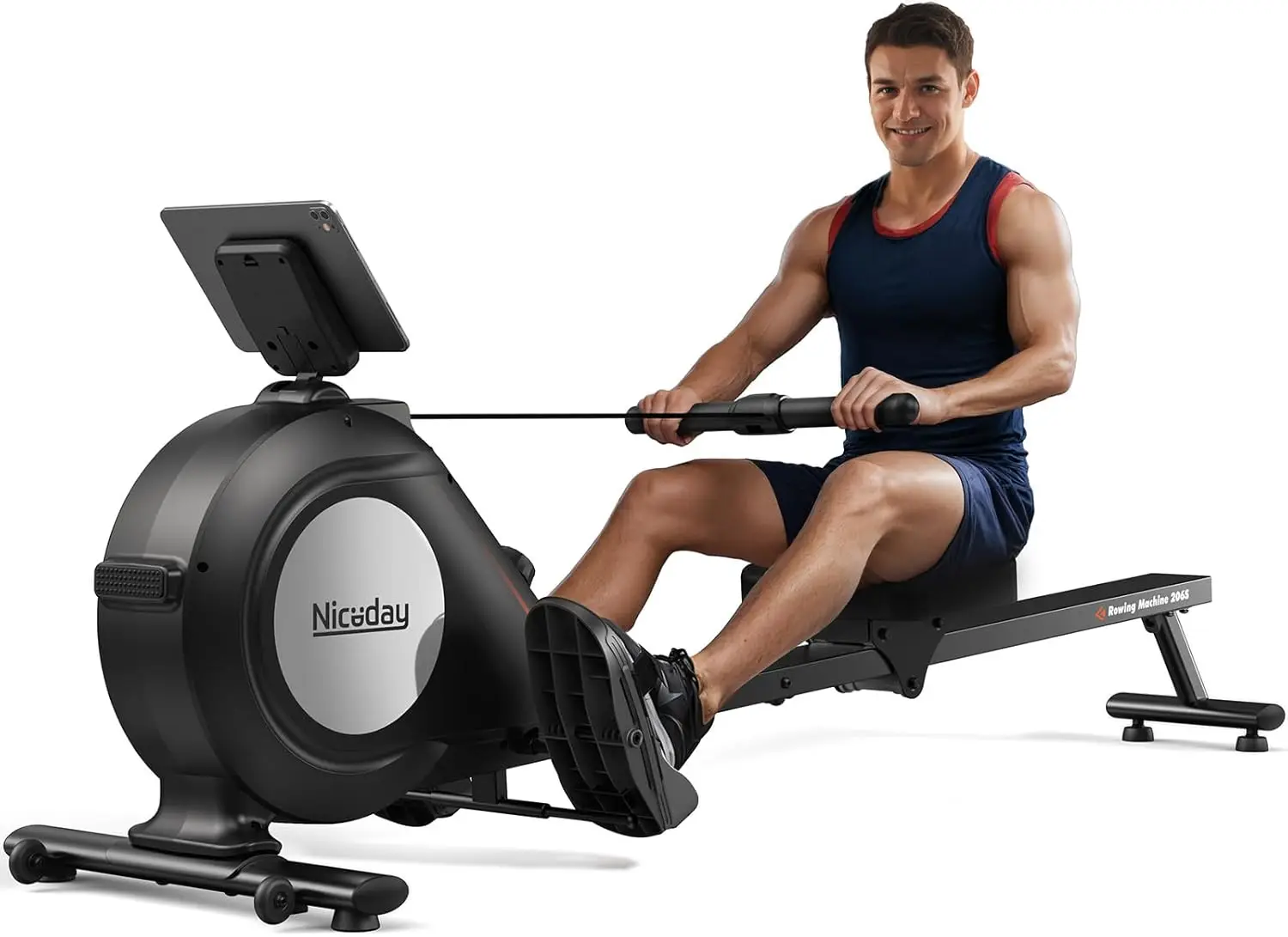 

Magnetic Rowing Machine, Quiet Rowing Machines for Home with 350lb Weight Capacity, 16 Levels Adjustable Resistance, Fol