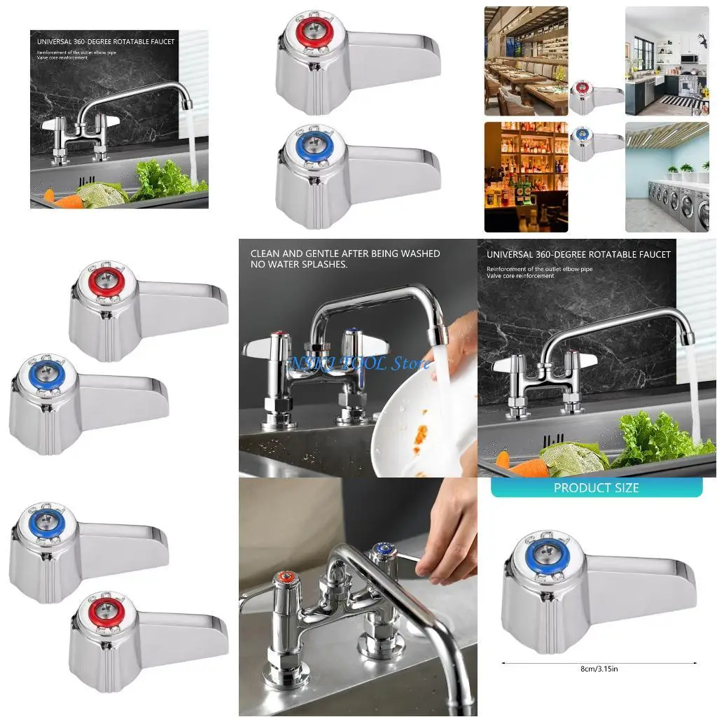 L8RC 2 قطعة مقاومة للتآكل 0.43 مقبض صنبور بفتحة جذعية مستديرة للاستخدام الخارجي