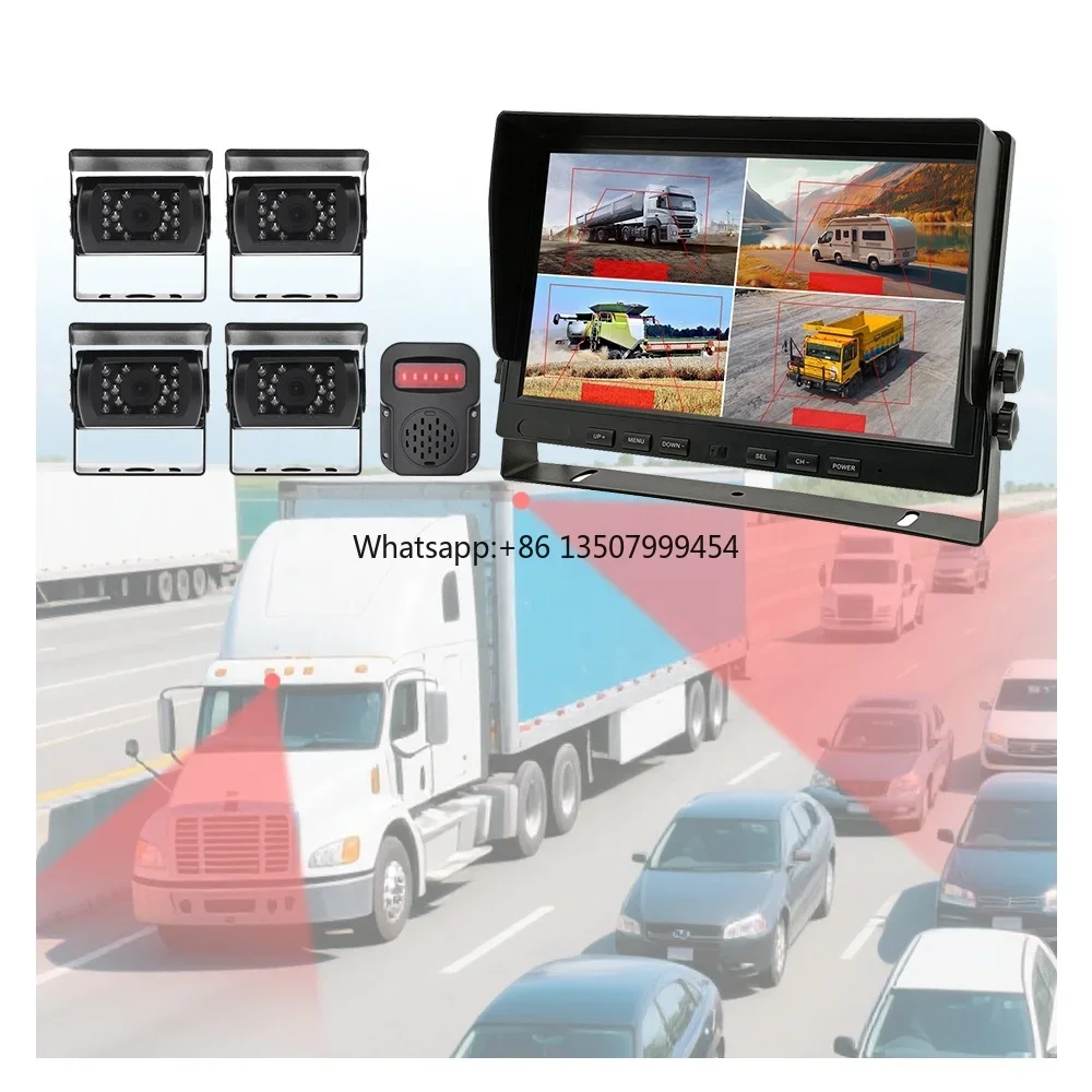 10.1 Inch LCD Display Screen Car Rearview Reversing 360 Camera System for Truck With Sim Card Blind Spot Detection