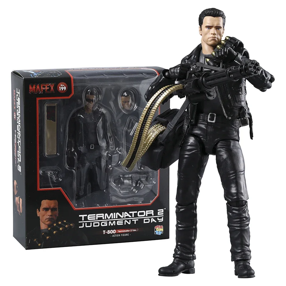 MAFEX No.199 Terminator 2 T-800 Action Figure PVC Figurine Model Kit Desk Decocation Doll Toy Gift