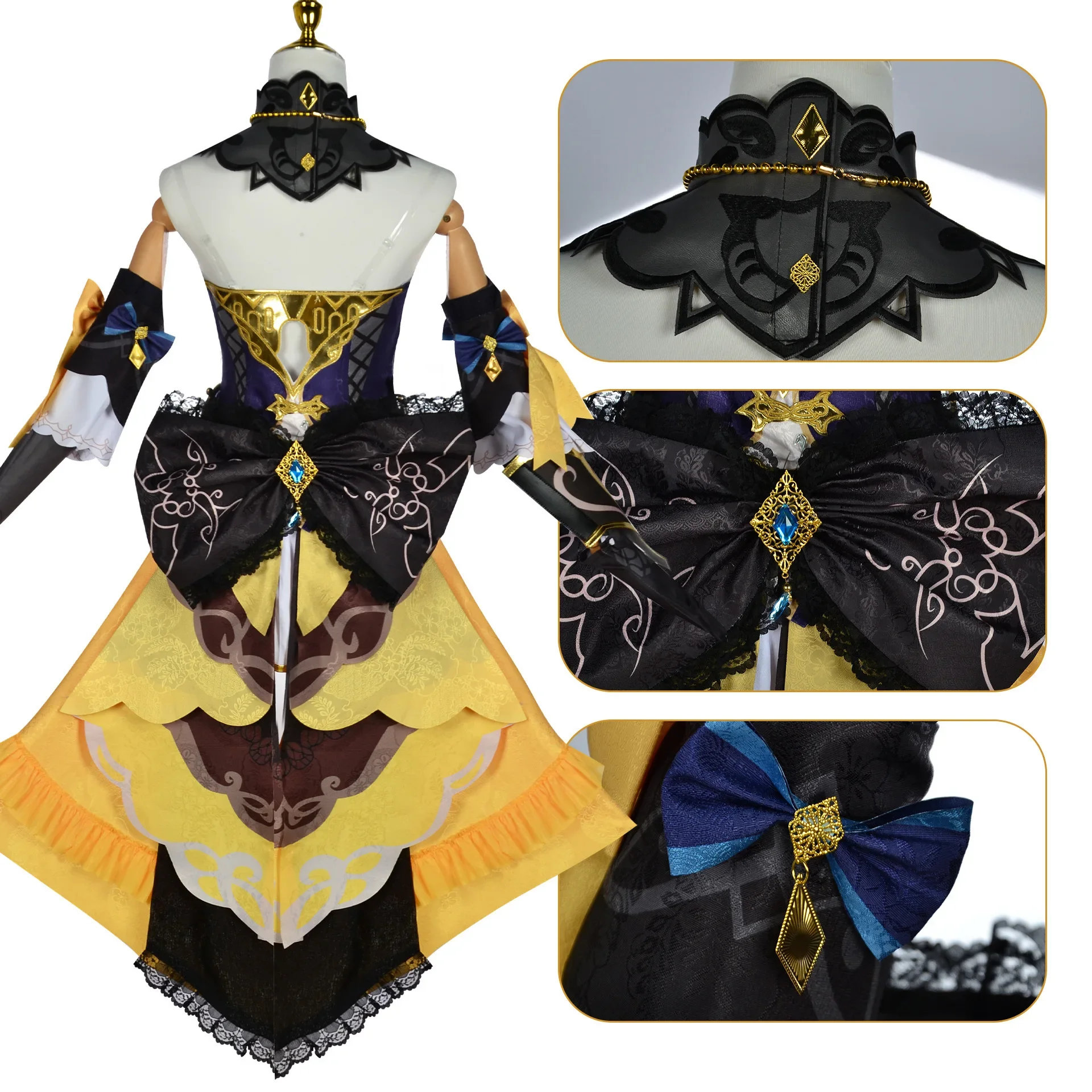 Costumes de cosplay Genshin Impact Navia pour femmes, perruque, chaussures, chapeau, olympiques d'anime, fête d'Halloween