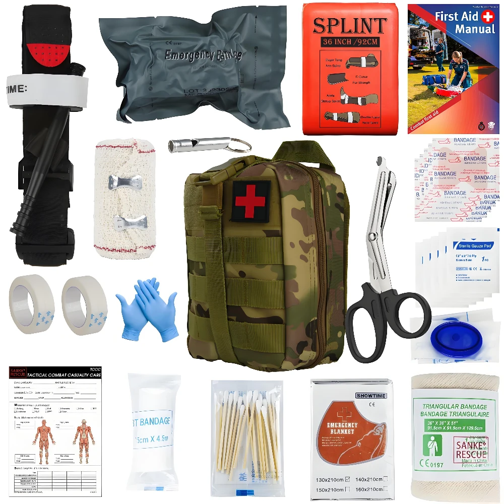 

IFAK First Aid Kit Outdoor Survival Gear Molle Bag Medical Emergency Airway Tourniquet Israel Bandage Tactical