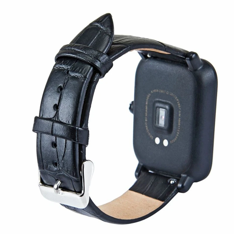 Bracelet en cuir pour Garmin Vivoactive 3, bracelets de montre intelligents, bracelets noirs, 20mm