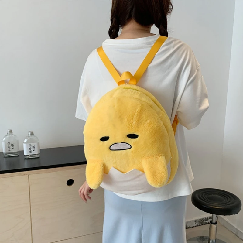 27/36 سنتيمتر أنيمي سانريو حقيبة قطيفة Gudetama سلسلة Kawaii الكرتون على ظهره كسول البيض حقيبة كتف لطيف موضة أفخم دمى الاطفال هدية