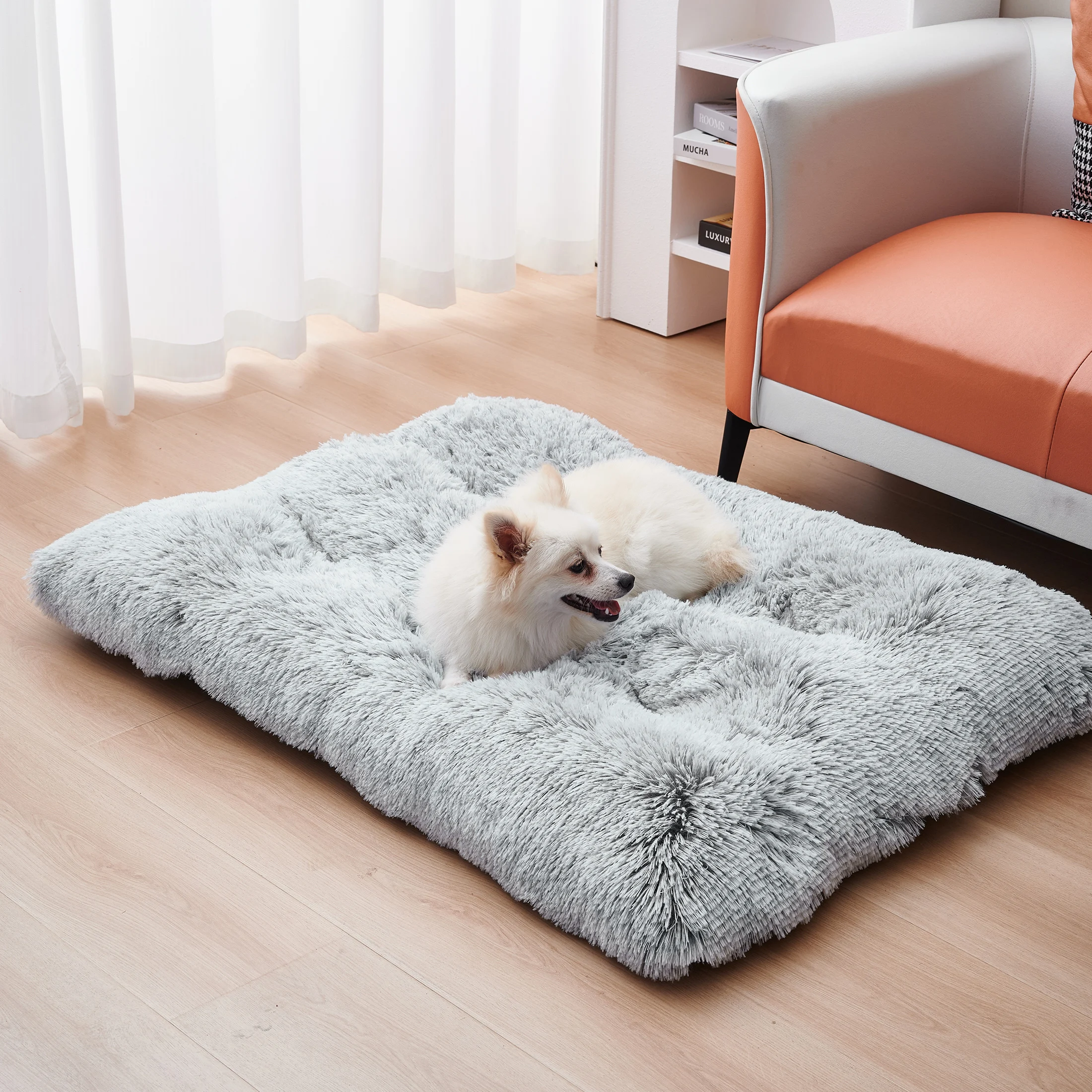 Dog Bed Mats Washable Large Dog Sofa Bed Portable Pet Kennel Long Plush House  Sleep Protector Product Dog Bed Dropshipping