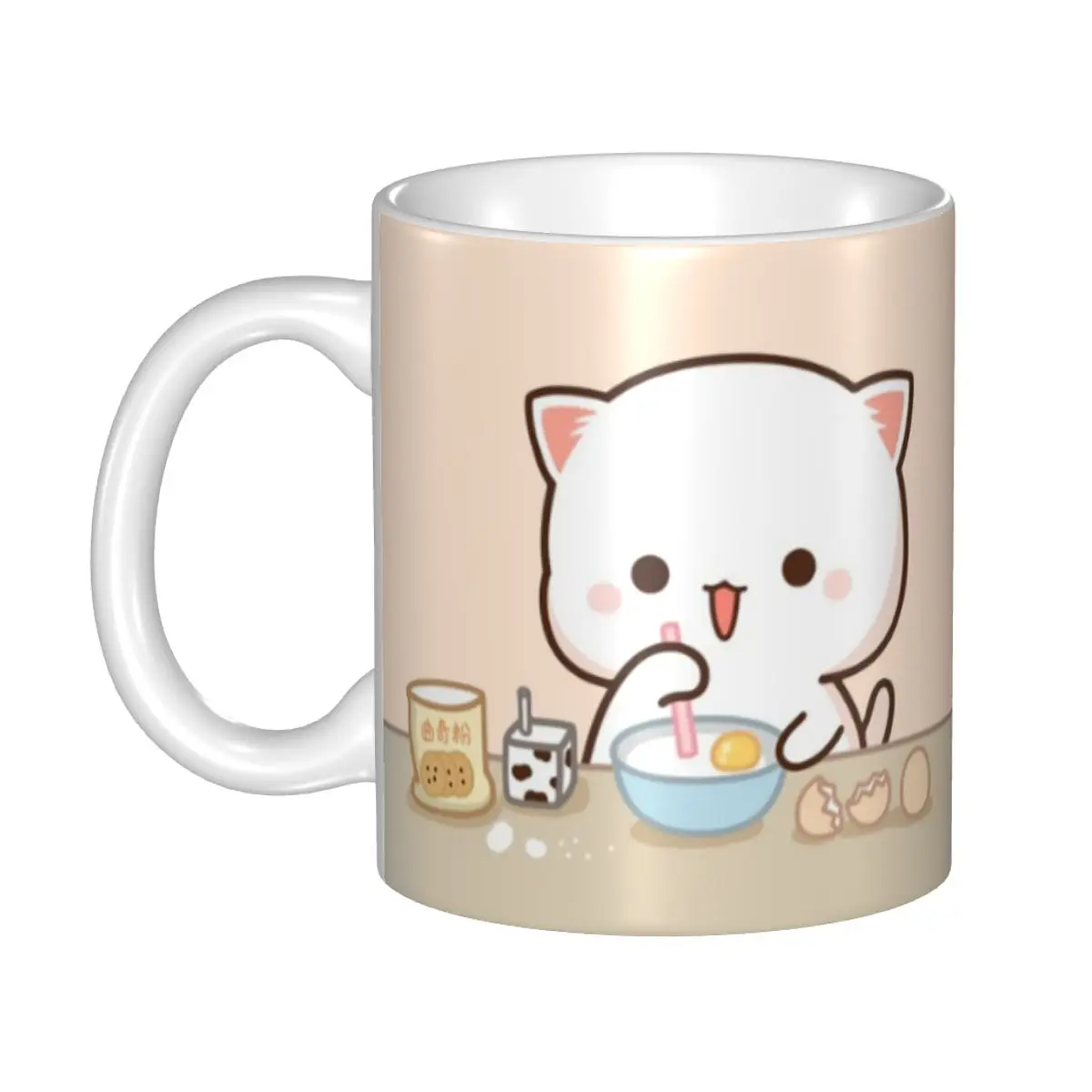 

Peach And Goma Mochi Cat Mug Personalized Cartoon Anime Coffee Ceramic Mug Cup Creative Gift
