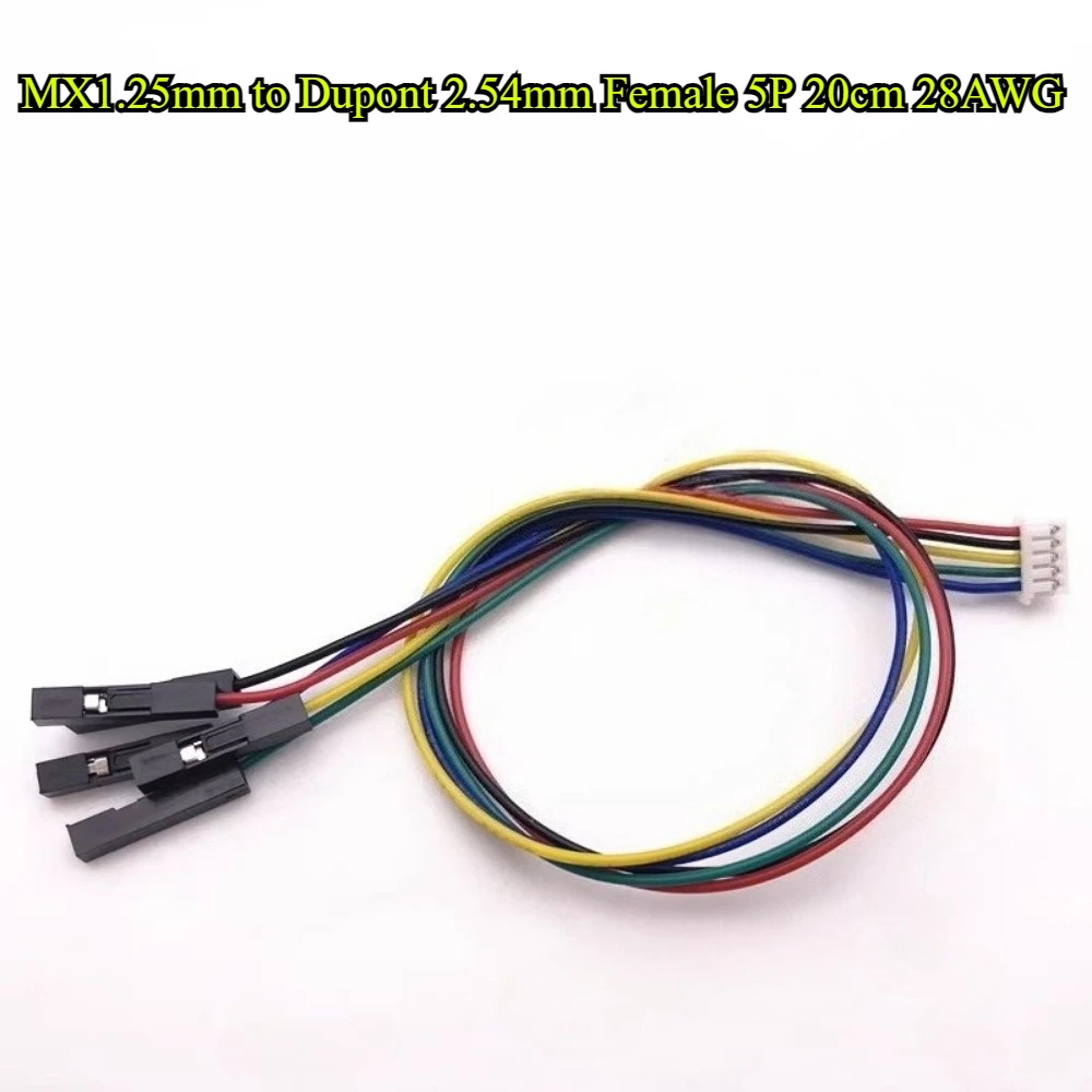 สายแปลง MX1.25 มม. เป็น Dupont 2.54 มม. ตัวเมีย 2P/3P/4P/5P/6P สายเชื่อมต่อ Dupont ความยาว 20 ซม. 28AWG สายต่อขยายอิเล็กทรอนิกส์