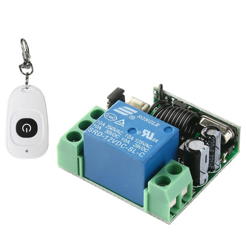 Interruptor de Control remoto de un solo canal, 433Mhz, 12V, tipo aprendizaje, interruptor de Control remoto inalámbrico para lámparas de Control de acceso