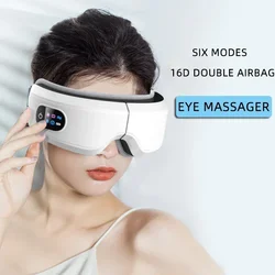 Augenmassagegerät mit Wärme-, Migränerentlastung, Vibration und Bluetooth-Musik, intelligente Massage-Augenmaske für die Belastung der Augen, verbessert den Schlaf