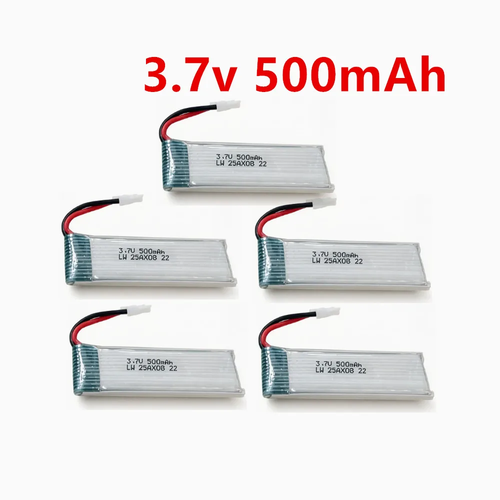 3.7V 500mAh 721855 Lipo Battery 1S Rechargeable Battery For Wltoys V930 V977 V988 H37 Eachine E50 E50S RC Drone 1-5 Battery Set