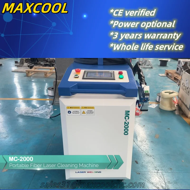 

1000w 1500w 2000w 3000w Raycus/Max generator metal layer oil paint rust graffiti Maxcool fiber laser cleaning machine