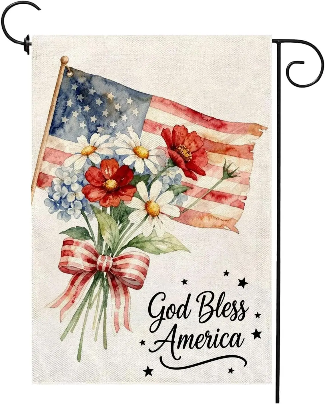 God bless America 4th of July Garden Flag 12x18 Inch Double Sided Outdoor Independence Day Patriotic American Holiday Yard L kkz