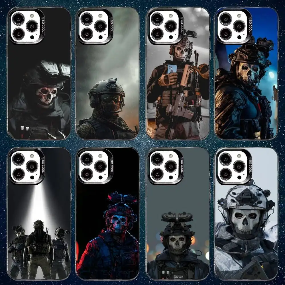 

COD Call Of Duty Ghosts Phone Case For iPhone17,16,15,14,13,12,11 Plus,Pro Max White Matte Shockproof Cover