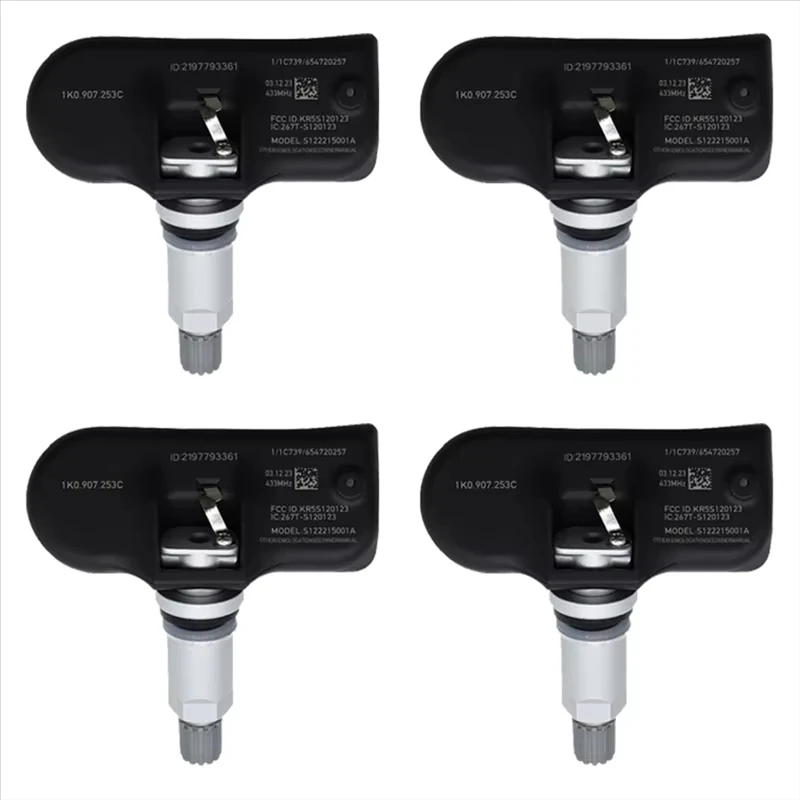 4 قطعة 1K0907253C TPMS مستشعر ضغط الإطارات 433 ميجا هرتز ل A3 A4 A5 Q5 S4 S5 TT VW CC بيتل جولف 1K0907255D 1K0998275 #1