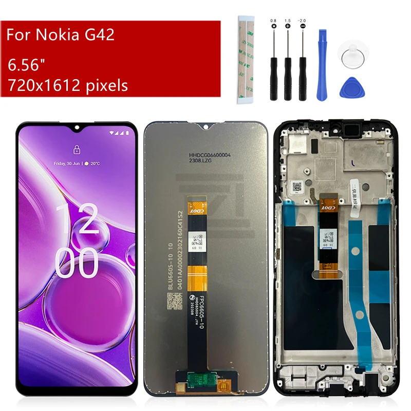 

For Nokia G42 LCD Display With Frame Digitizer Assembly For Nokia G42 Touch Screen Replacement Repair Parts 6.56"