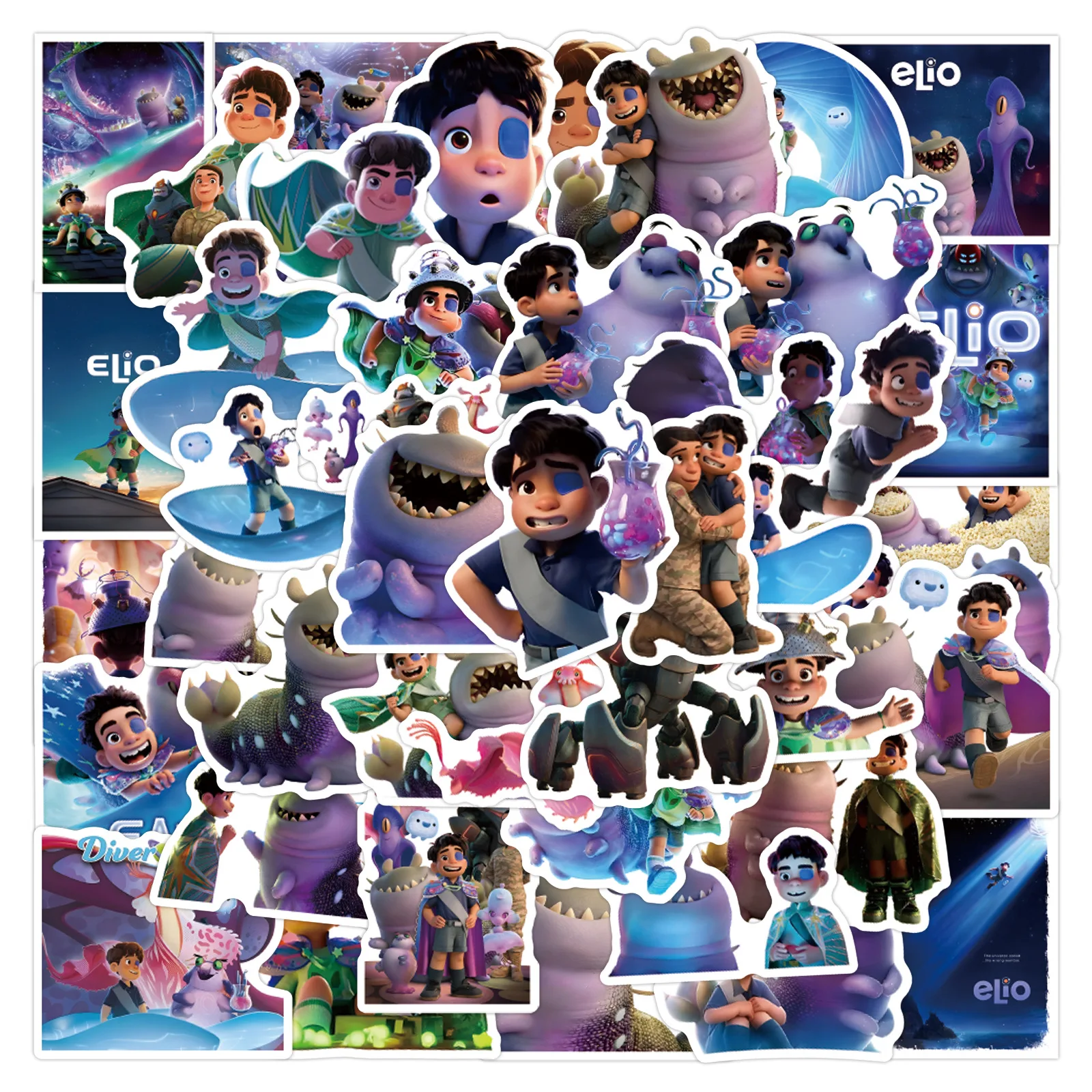 

50PCS Cartoon Elio Stickers Movie Decals Decoration DIY Phone Fridge Water Cup Suitcase Laptop Luggage Car Kids Toys Graffiti