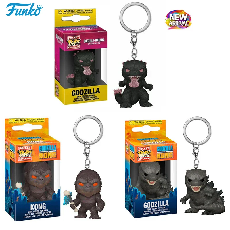 2024 nuovo FUNKO Pocet portachiavi film il nuovo impero Godzilla VS. Kong Vinyl Figure portachiavi giocattoli con scatola portachiavi regali