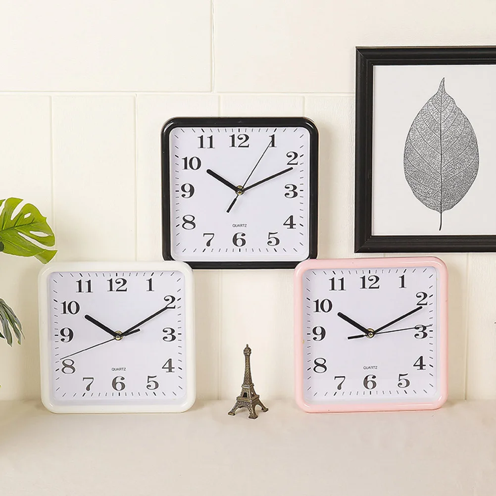 

Square Wall Clock Simple Wall Decorative Clock Art Decor Wall Clock for Home Office Living Room Bedroom (Random Color, No Batter