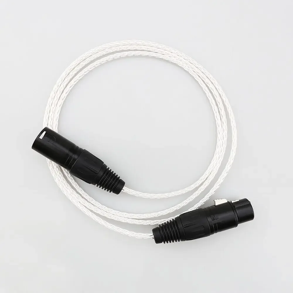 Cabo de extensão HiFi Headphone, equilibrado macho para 4 pinos XLR fêmea áudio XLR cabo, 8 núcleos, 4 pinos XLR