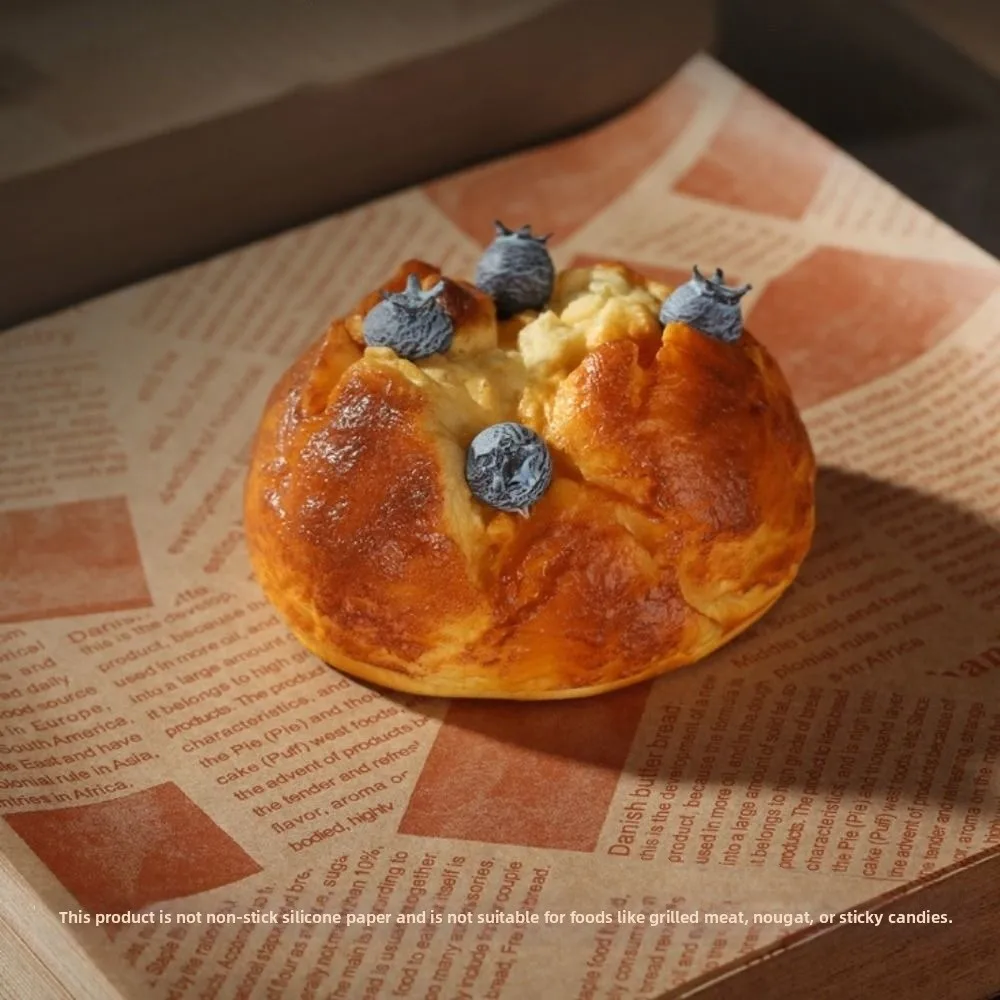 

500Pcs Non-stick Oil-Proof Wax Paper Tear-resistant Waterproof Food Wrapper Paper Simple Disposable Plate Mat Barbecue