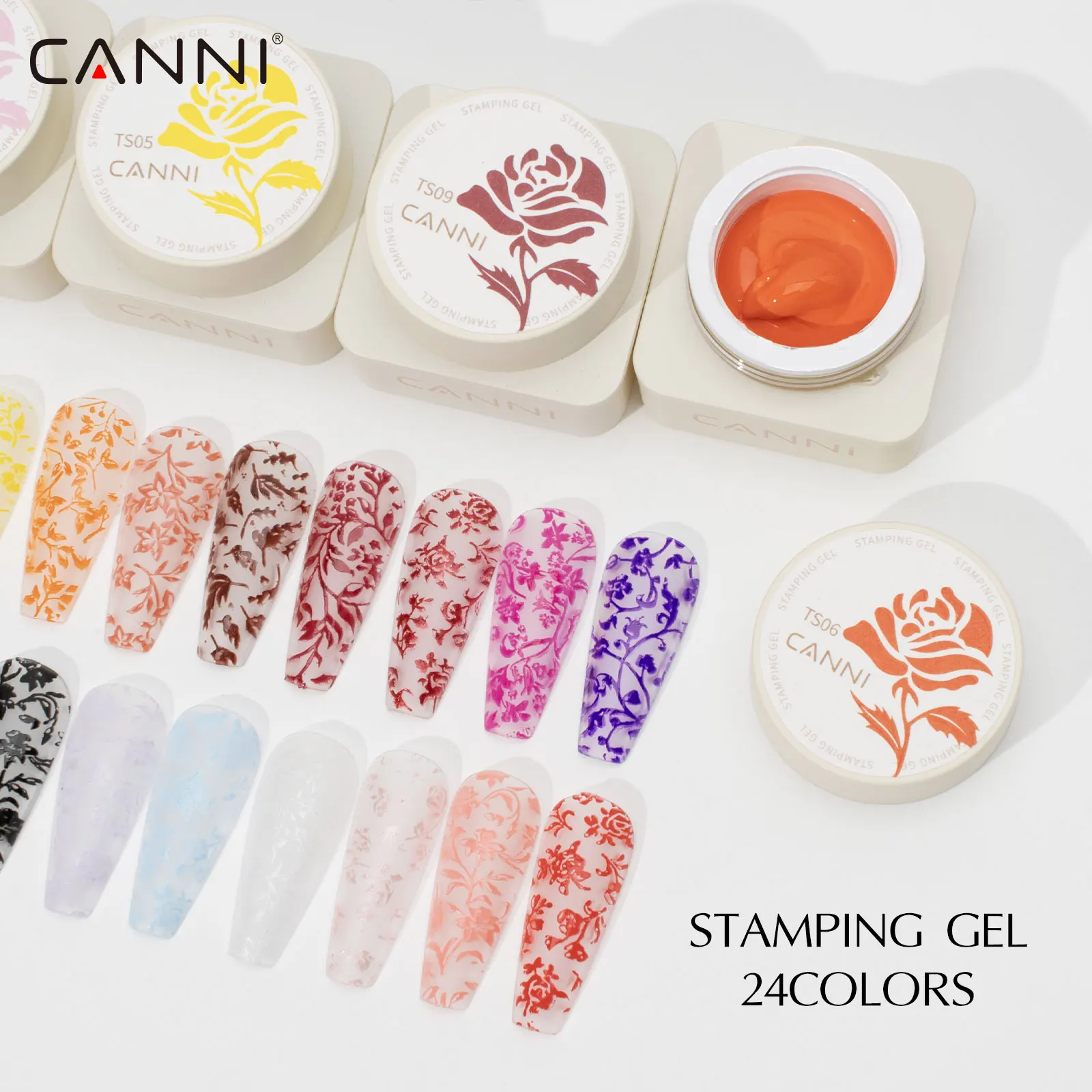 

CANNI TPO FREE 24Colors Stamping Emboss Gel Polish Nail Art 5ml 3D Carving Painting Gradient Stamping Color UV LED Nail Gel DIY