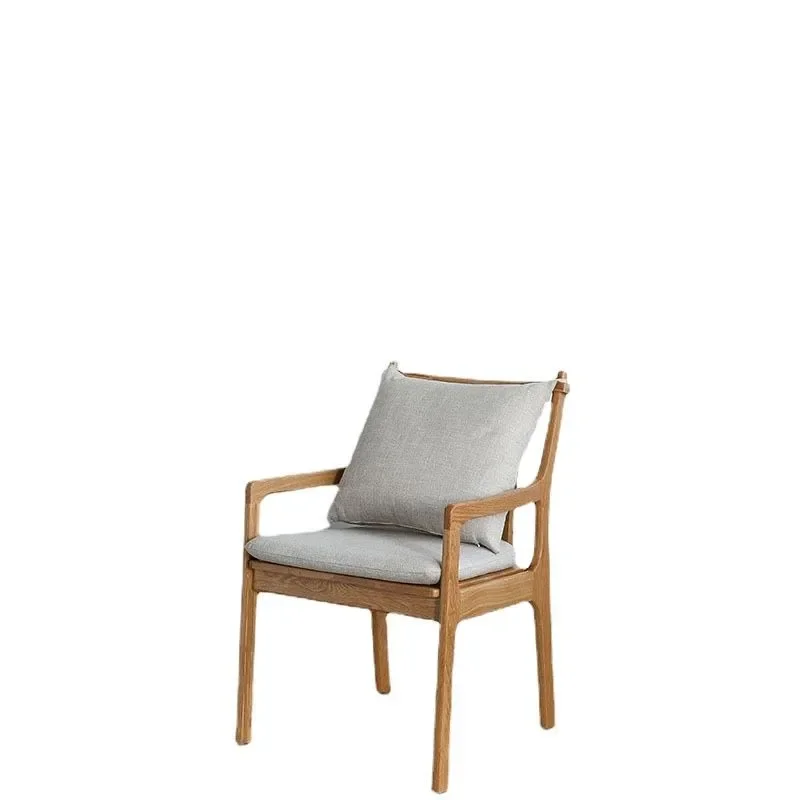 

Nordic Red Oak Sofa Chair Barton Armchair Home Soft Bag Back with Armrest Dining Chair Cafe