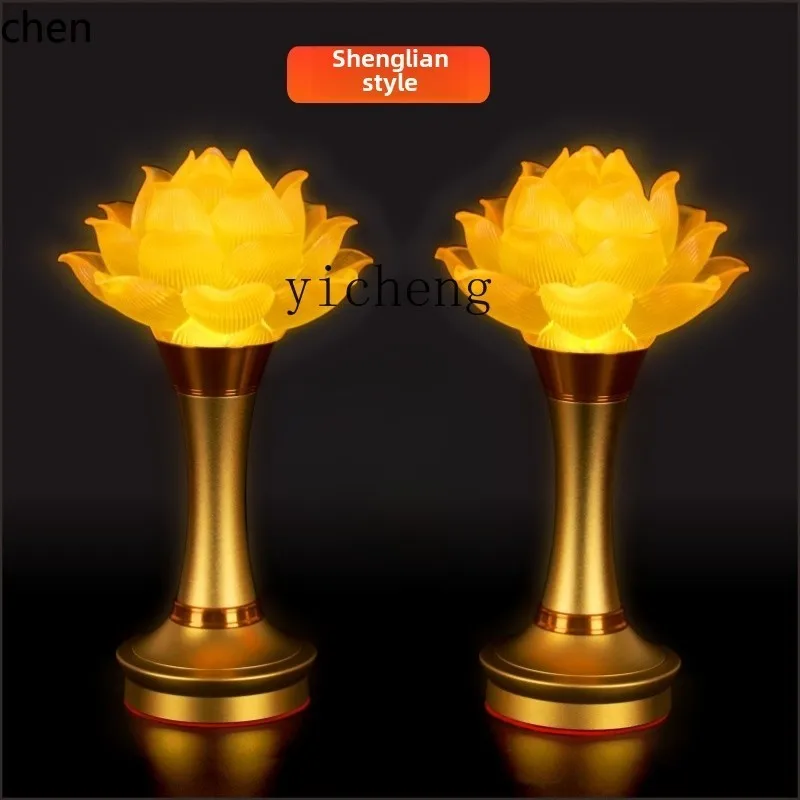 ZMLlotus ornament Guanyin Buddha front offering table offering Buddhist utensils Buddhist hall Guanyin ornament