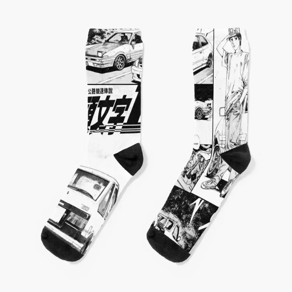 Initial D Socks cool japanese fashion designer Socks Women Men's