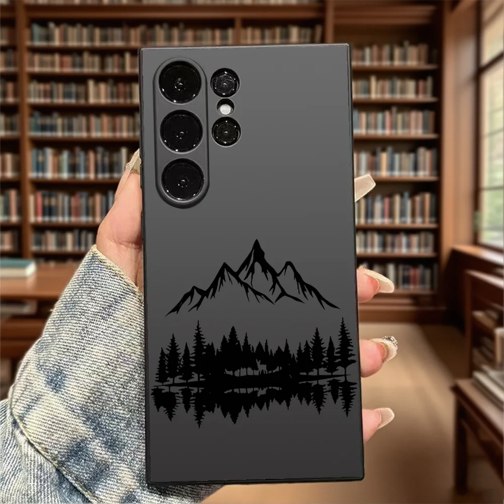Mountain Forest Silhouette Art Soft TPU Case Slim stoßfeste Schutzhülle für Samsung Galaxy S Ultra FE Plus A Series 5G