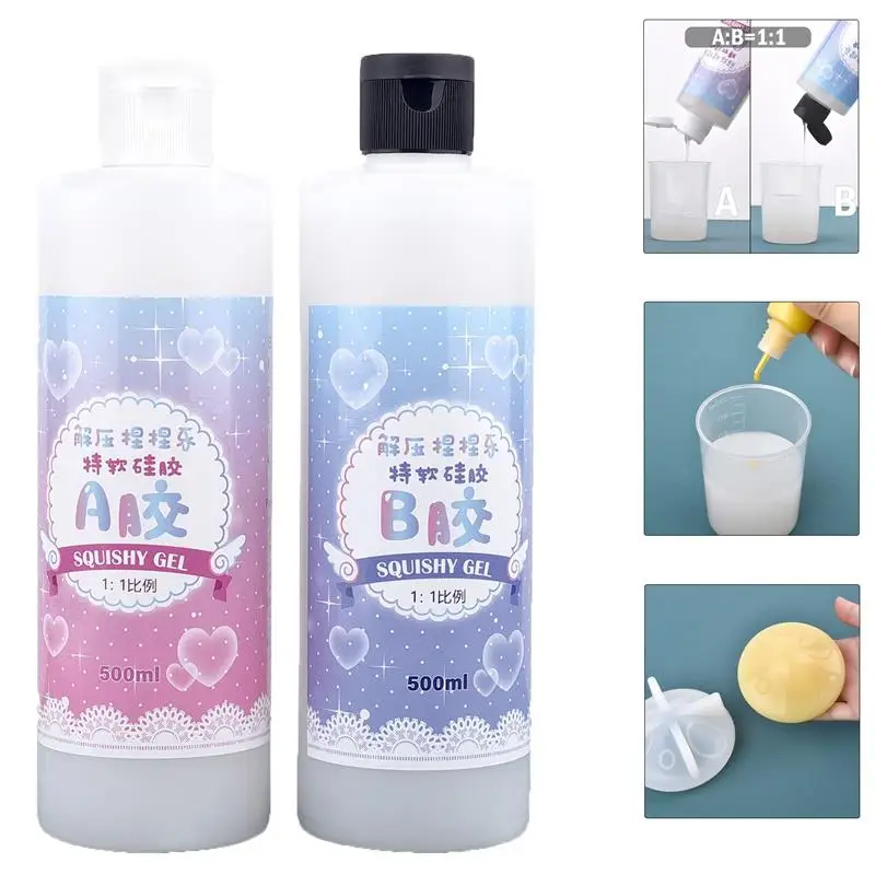 

1:1 AB Epoxy Resin Soft Silicone Glue DIY Crystal Resin Food Grade Adhesive Children'S Toys Making Supplies 100g/500g/1000g