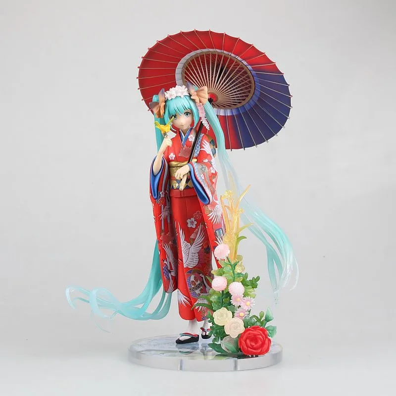 

Anime Stronger Fujiwara Hatsune Miku MIKU colorful kimono boxed doll figure model