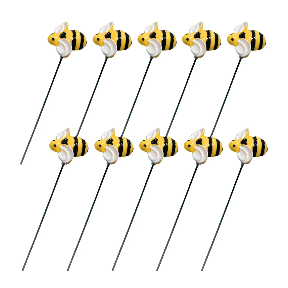 

10 Pcs Garden Bumble Bee Stake Decor Little Plug-in Planter Stakes Airplane Toddler Cups