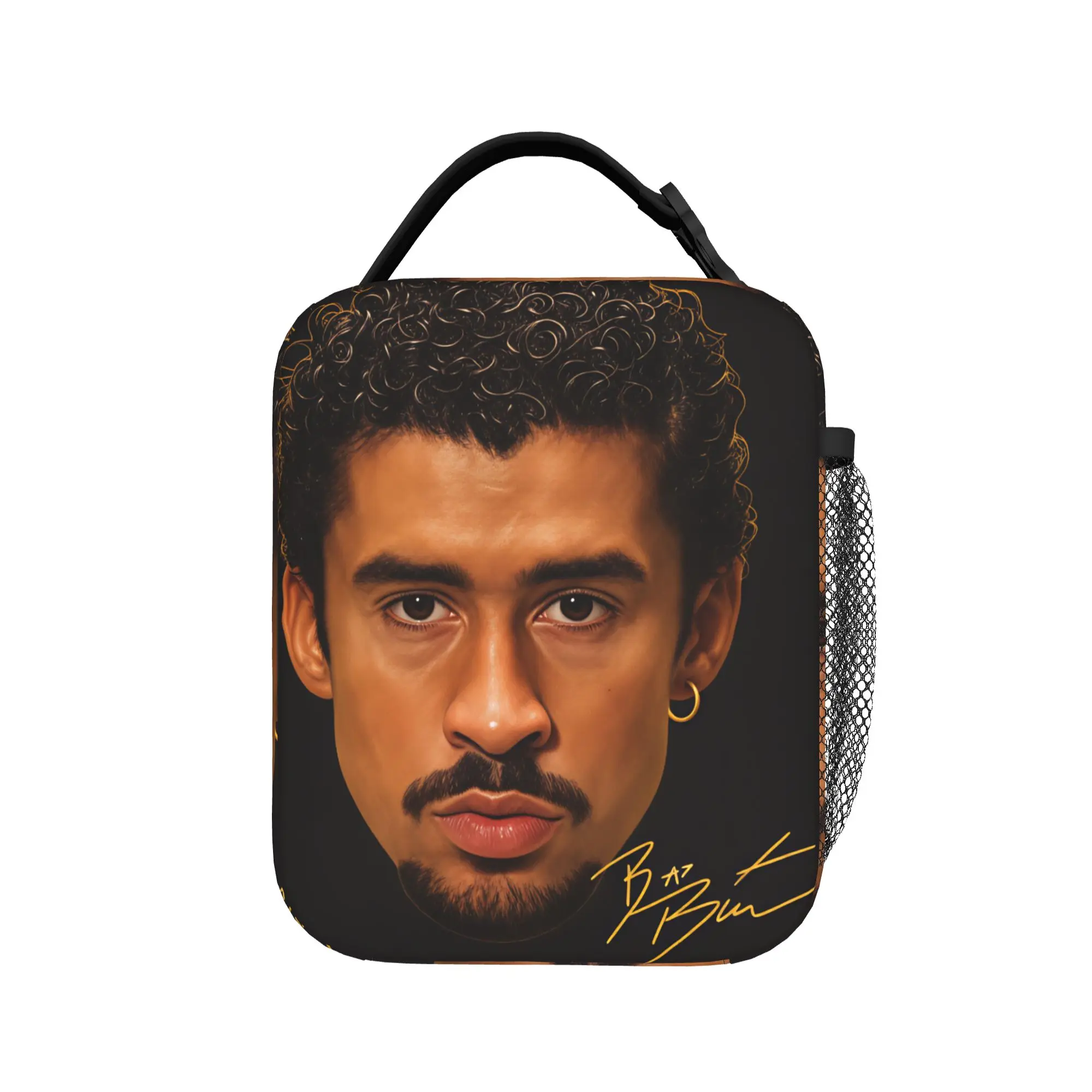 Lunch Bag Bad Bunny Puerto Rican Rapper Portrait School Lunch Box For Child  Casual Convenient Graphic Design Thermal Lunch Bags